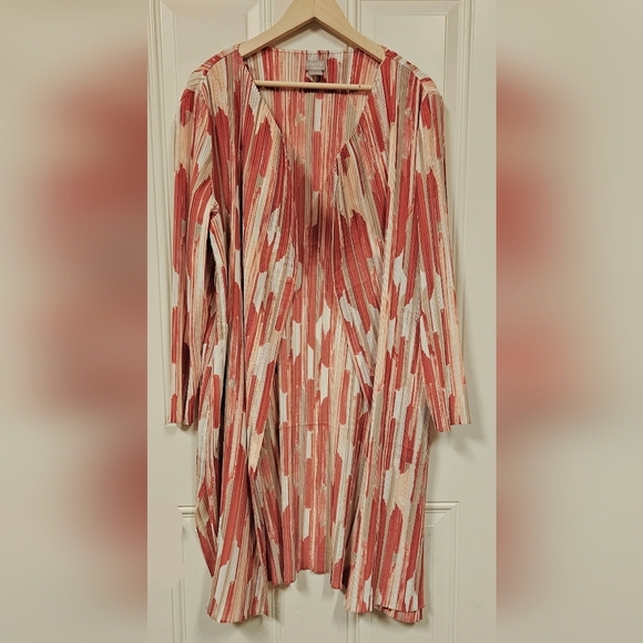 Chico's lightweight pleated Duster Cardigan swim cover size 3 (XL)(16) - Picture 3 of 10